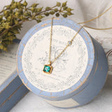 Emerald Necklace For Women 925 Sterling Silver 14K Plated