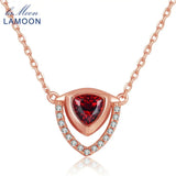 Red Garnet Necklace 0.5ct 925 Silver Pendant