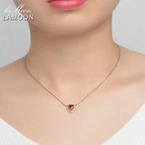 Red Garnet Necklace 0.5ct 925 Silver Pendant