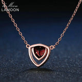 Red Garnet Necklace 0.5ct 925 Silver Pendant