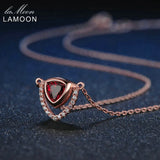 Red Garnet Necklace 0.5ct 925 Silver Pendant