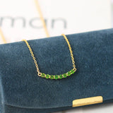 925 Silver Necklace Natural Diopside Gemstone 14K Plated Fine Jewelry