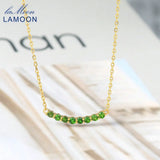 925 Silver Necklace Natural Diopside Gemstone 14K Plated Fine Jewelry