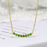 925 Silver Necklace Natural Diopside Gemstone 14K Plated Fine Jewelry