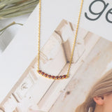 925 Silver Necklace Garnet Gemstone Pendant 14K Plated Fine Jewelry