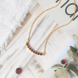 925 Silver Necklace Garnet Gemstone Pendant 14K Plated Fine Jewelry