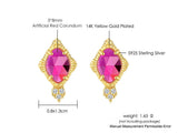925 Silver Princess Earring Synthetic Corundum 14K Plated