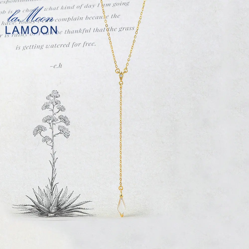 925 Silver Necklace Diamond Crystal Pendant 14K Plated Jewelry