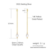 Vintage Crystal Dangle Earrings 925 Silver Ear Line