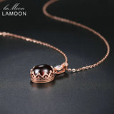 Vintage Garnet Pendant Necklace 925 Silver Rose Fine Jewelry