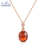 Vintage Garnet Pendant Necklace 925 Silver Rose Fine Jewelry