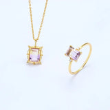 Vintage Ametrine Pendant Necklace 925 Silver Plated