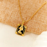 Vintage Queen Agate Pendant Necklace 925 Silver