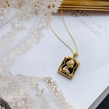 Vintage Queen Agate Pendant Necklace 925 Silver