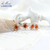 LAMOON Amber Pearl Necklace 925 Silver Pendant Vintage Chain