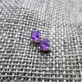 925 Silver Amethyst Stud Earrings Fine Jewelry for Women