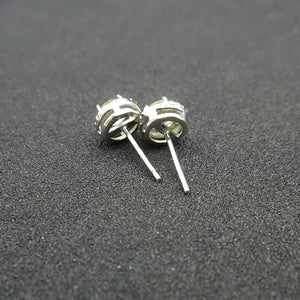 925 Silver Peridot Stud Earrings Women's Birthday Gift Jewelry