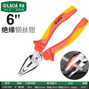 VDE Wire Cutters 6'' 7'' 8'' Insulated Combination Diagonal Needle Nose Pliers