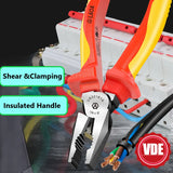 VDE Wire Cutters 6'' 7'' 8'' Insulated Combination Diagonal Needle Nose Pliers