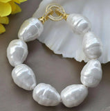 20MM South Sea Baroque Shell Pearl Bracelet 7.5" All Saints' Cuff