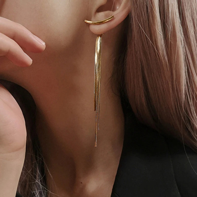 Vintage Tassel Drop Earrings, Geometric Jewelry