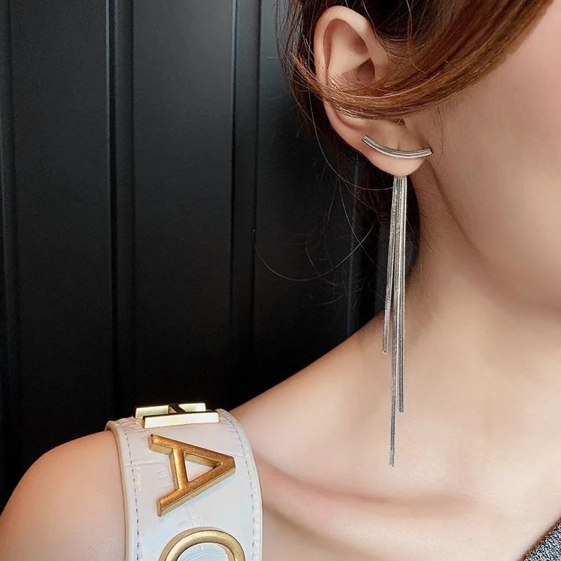 Vintage Tassel Drop Earrings, Geometric Jewelry