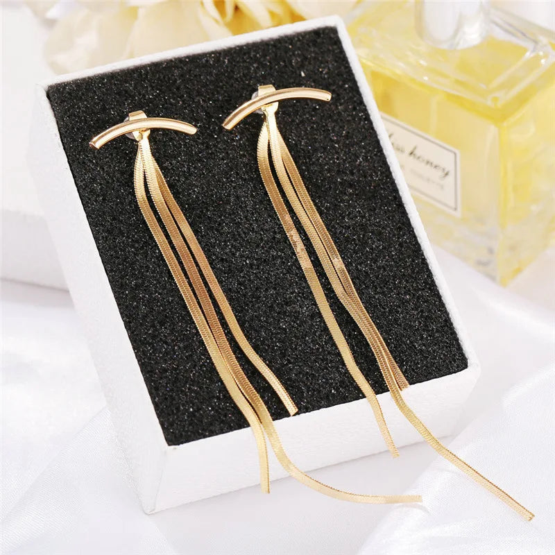 Vintage Tassel Drop Earrings, Geometric Jewelry