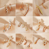 Bohemian Crystal Rhinestone Ear Cuff Wrap Stud Earrings