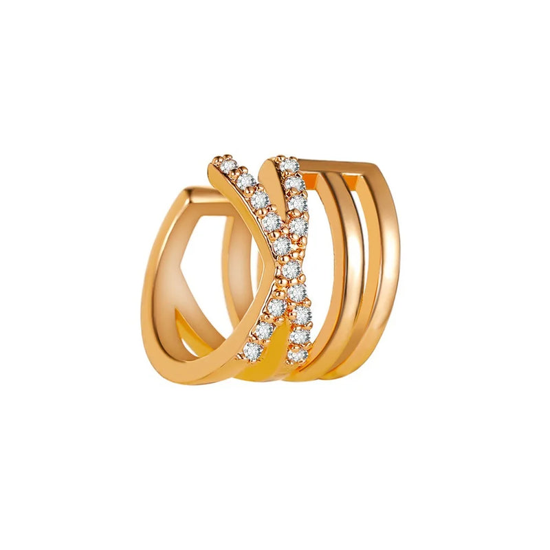 Multi-layer Cross Clip Earrings for Women - C Ear Cuff Jewelry