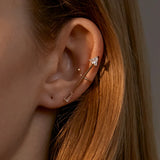 Zircon Clip Earrings for Women Men 1PC Creative Ear Cuff Non-Piercing Ear Clips
