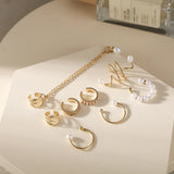 8-Piece Pearl Tassel Clip Earrings for Women No Piercing Bone Clip Jewelry