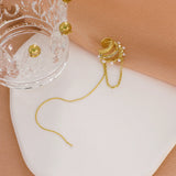 Multilayer C-shaped Ear Cuff Tassel Clip Earrings with Pearl for Women