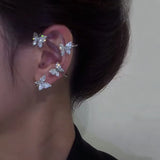 Zircon Butterfly Ear Clip Earrings for Women Girls, Non Piercing Ear Cuff