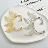 Hollow Leaf Ear Hanging Fairy Without Ear Hole Wing Ear Bone Clip Earrings