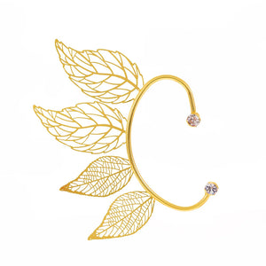 Hollow Leaf Ear Hanging Fairy Without Ear Hole Wing Ear Bone Clip Earrings
