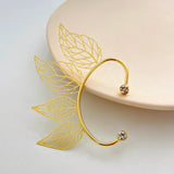 Hollow Leaf Ear Hanging Fairy Without Ear Hole Wing Ear Bone Clip Earrings