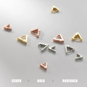 925 Silver Geometric Triangle Ear Buckle Earrings