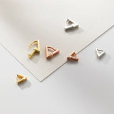 925 Silver Geometric Triangle Ear Buckle Earrings