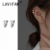 925 Silver Geometric Triangle Ear Buckle Earrings