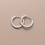 925 Silver Round Circle Hoop Earrings Multi-size Geometric Ear Jewelry