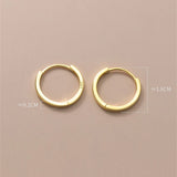 925 Silver Round Circle Hoop Earrings Multi-size Geometric Ear Jewelry