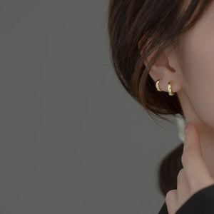 925 Silver Round Circle Hoop Earrings Multi-size Geometric Ear Jewelry