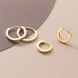 925 Silver Round Circle Hoop Earrings Multi-size Geometric Ear Jewelry