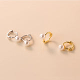 925 Silver Women 4MM Shell Bead Pearl Mini Earrings