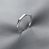 925 Silver Irregular Cut Open Resizable Finger Ring
