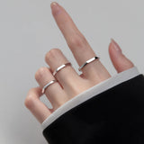 925 Silver Irregular Cut Open Resizable Finger Ring