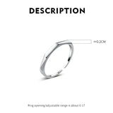 925 Silver Irregular Cut Open Resizable Finger Ring