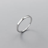 925 Silver Irregular Cut Open Resizable Finger Ring