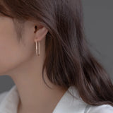 925 Sterling Silver Paper Clips Earrings for Women
