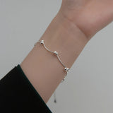 925 Silver Adjustable Bracelet Lines Beads Hand Jewelry